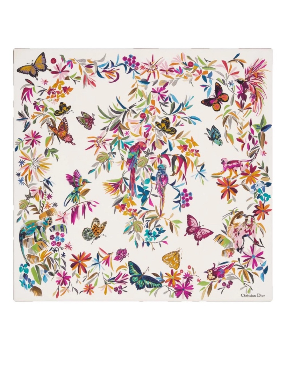 Christian Dior TOILE DE JOUY FANTASTICA  90 Square Silk Scarf
